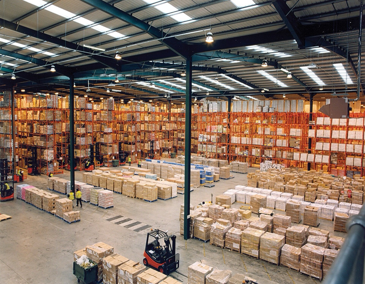 Pallet racking and loading bays at the Northwind Freight distribution centre